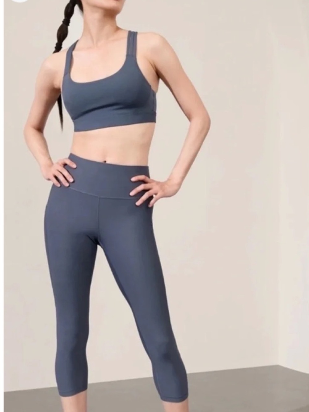 NWT! Athleta Interval High Rise Capri LP Granite Grey running yoga tights